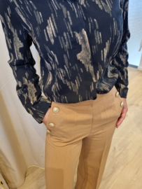 geklede broek met brede pijp  camel