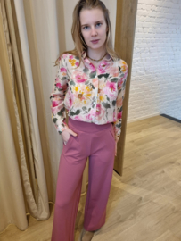 hemd met groene en roze print