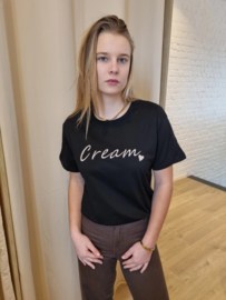 T-shirt cream zwart