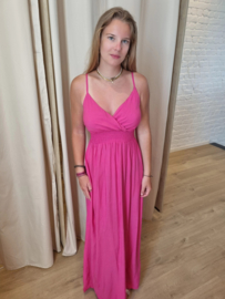 viscose jurk fuchsia print