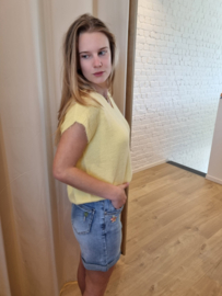 ruimer truitje zonder mouwen lichtgeel