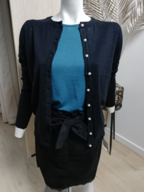 fijne cardigan parelknoopjes zwart