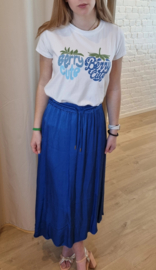 effen maxi rok kobaltblauw met striklintje