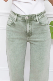 FR hoge taille wide fit washed kaki