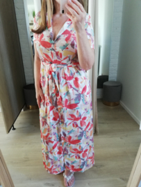 maxi- hemdjurk rode print