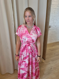 jurk fuchsia print