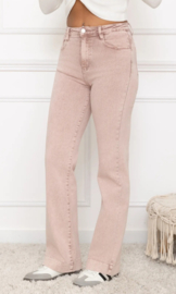 FR hoge taille wide fit zacht roze