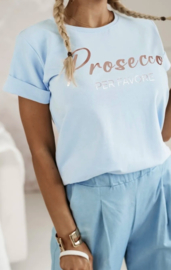 T-shirt prosecco lichtblauw