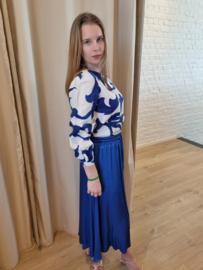 blouse met kobaltblauwe print JDYTROYA