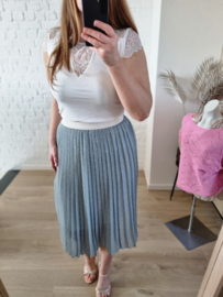 midi-plissé rokje lichtgroen