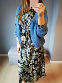 maxi-hemdjurk blauwe en groene print