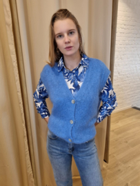 cardigan zonder mouwen felblauw