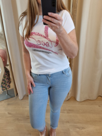 T-shirt love fuchsia