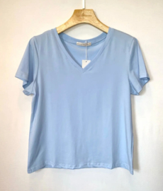 basic T-shirt pastelkleurtjes wit- roze - lichtblauw - lichtgeel