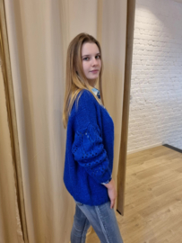 losse cardigan kobaltblauw