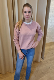 roze trui met kraagje