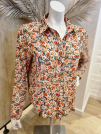 hemdje met oudroze bloemenprint