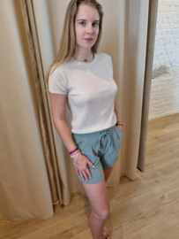 T-shirt met lurex en stretch JDY beige