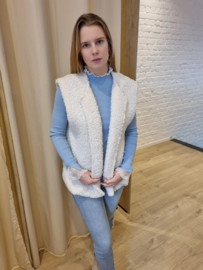 zacht gevoerd jasje teddy crème wit