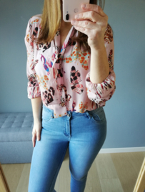 blouse strik vlinder roze