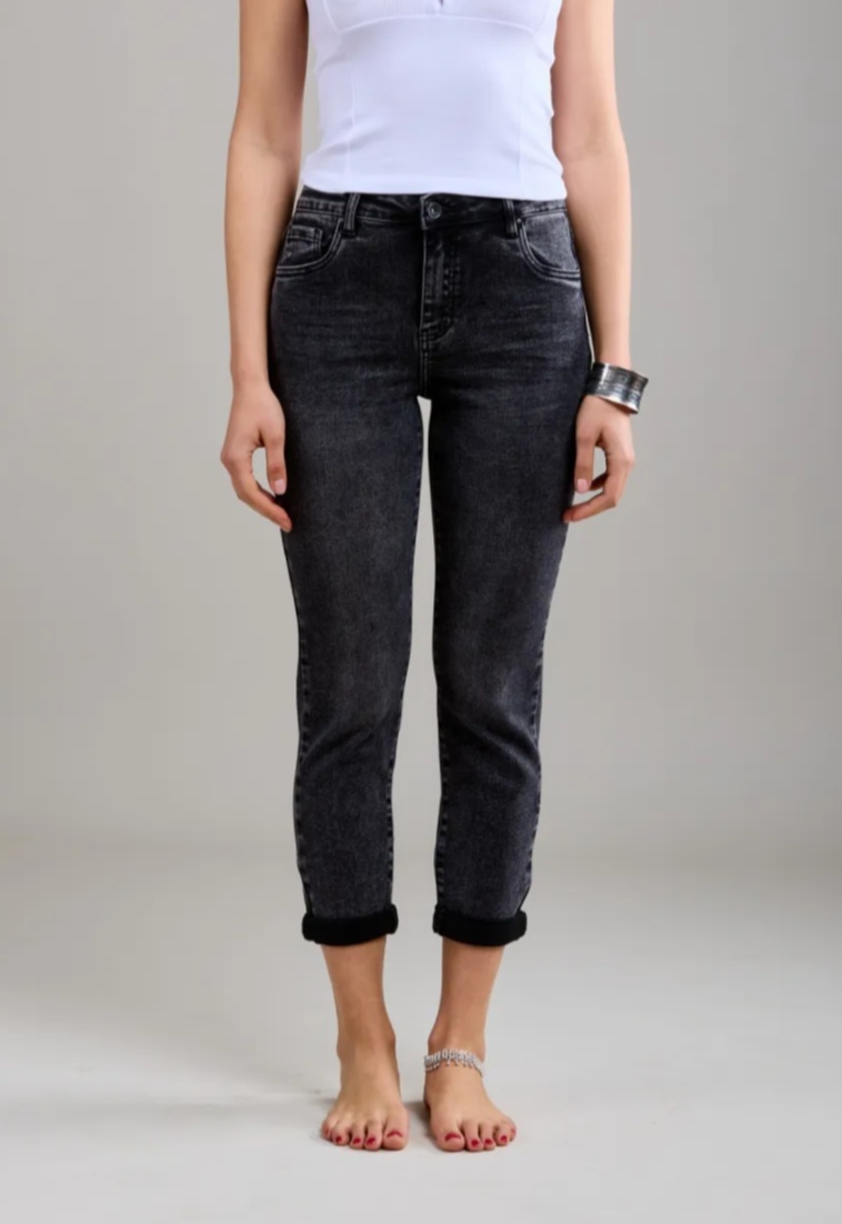 Toxik mom jeans dark grey L20029-37