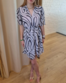 jurk met voile wit/lila JDYJENIFY