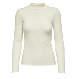 JDYFRANSISKA L/S HI-NCK TOP JR NOOS longsleeve beige