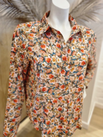 hemdje met oudroze bloemenprint