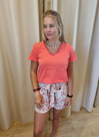 shortje bloemenmotief viscose