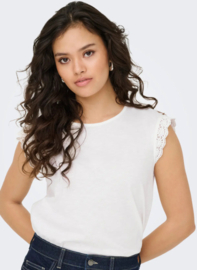 JDYSALVA LIFE S/L CROCHET TOP JRS NOOS wit