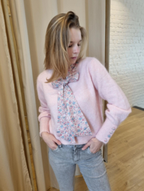 trui met gekleurde strik roze