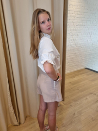 blouse ecru met gouden motief