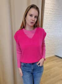 ruimer truitje zonder mouwen fuchsia