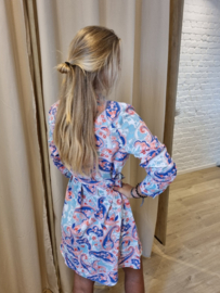 hemdjurk met paisleyprint blauw