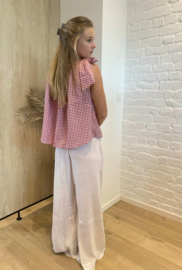 bloustop fronsjes ruitjes rood