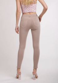 Toxik skinny hoge taille rose poudrée L1700-29