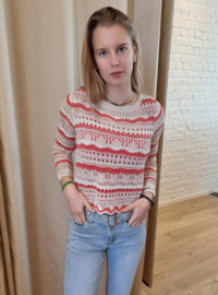 licht zonnig truitje met ajour multicolour JDYSUN