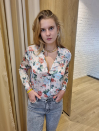 blouse bloemenprint roze