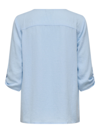 blouse met V-hals en 3/4 mouw JDY lichtblauw