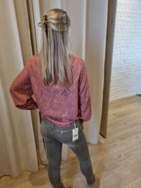 hemd met patroon donkerrroze