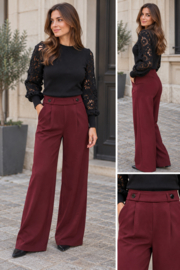 JDYGEGGO LIFE NEW LONG PANT JRS NOOS wijnrood