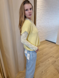 ruimer truitje zonder mouwen lichtgeel