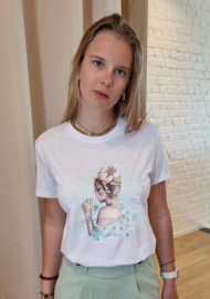 T-shirt meisje lichtturquoise
