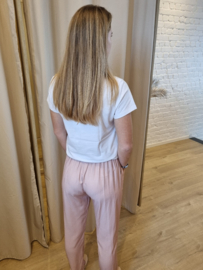 luchtige broek in viscose lichtroze