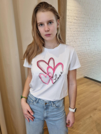 T-shirt hartje fuchsia