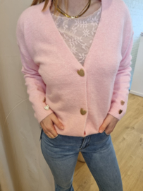 cardigan met hartjes roze