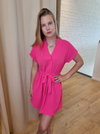 jurk met bindlintje fuchsia KILKY