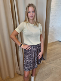 gebreide top met lurex geel/beige