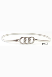 elastische riem met logo zilver