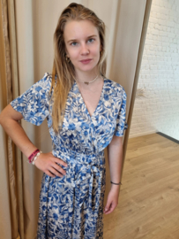 maxi-jurk met blauwe print